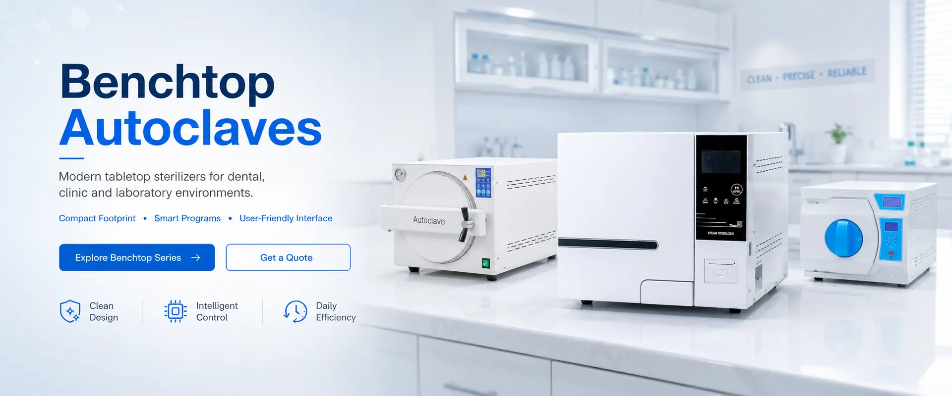 Autoclaves de paillasse — stérilisateurs de table pour les environnements dentaires, cliniques et de laboratoire